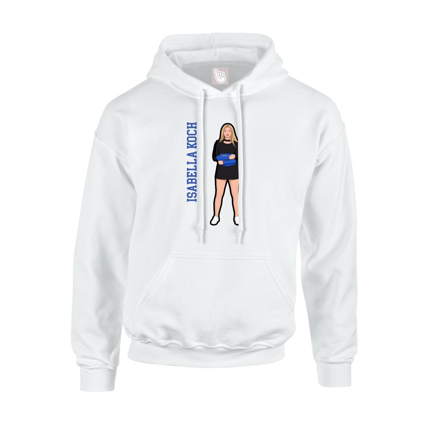 Youth Hoodie — Name Vertical in White