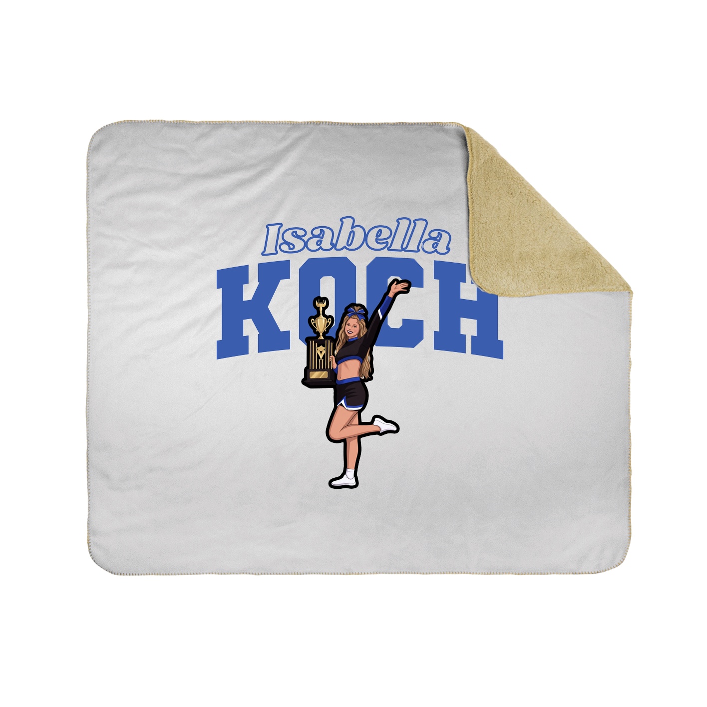 Throw Blanket — Name Arch in White