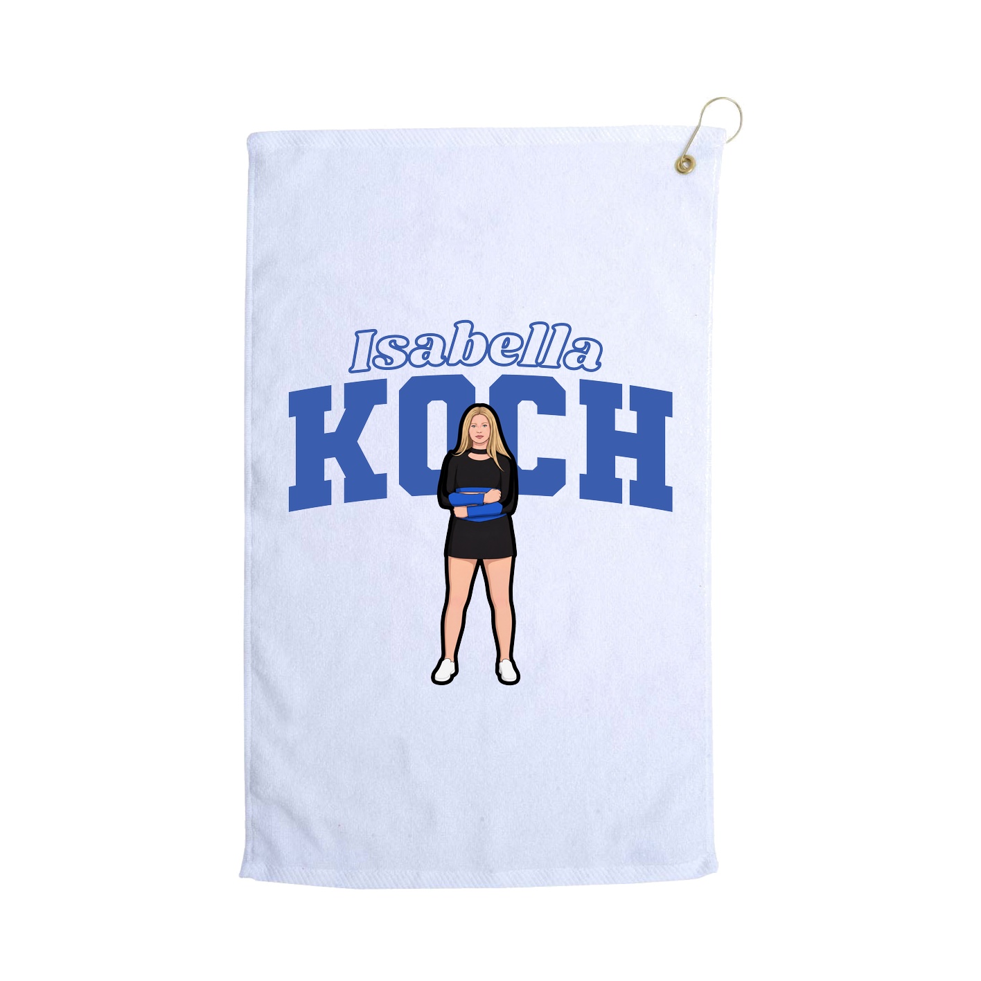 Golf Towel — Name Arch in White