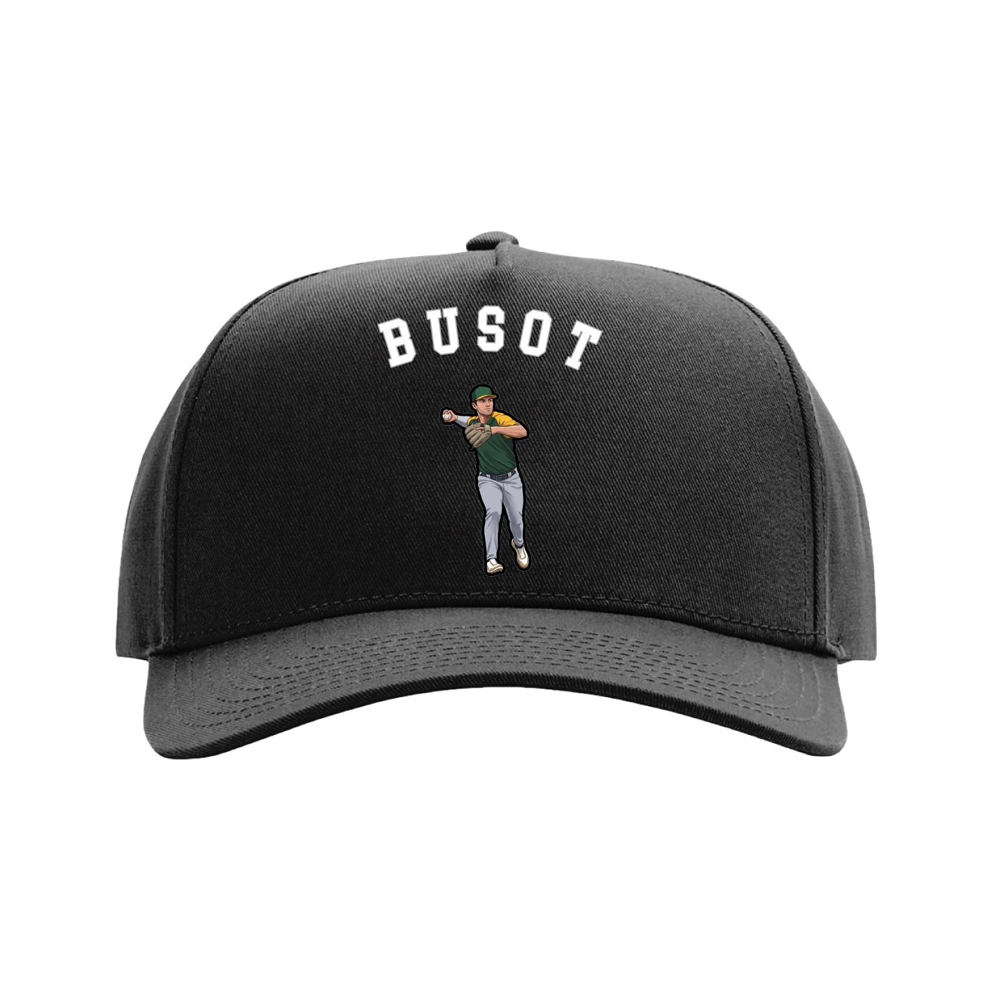 Full Fabric Five-Panel Champ Cap — Shirsey Arch in Black