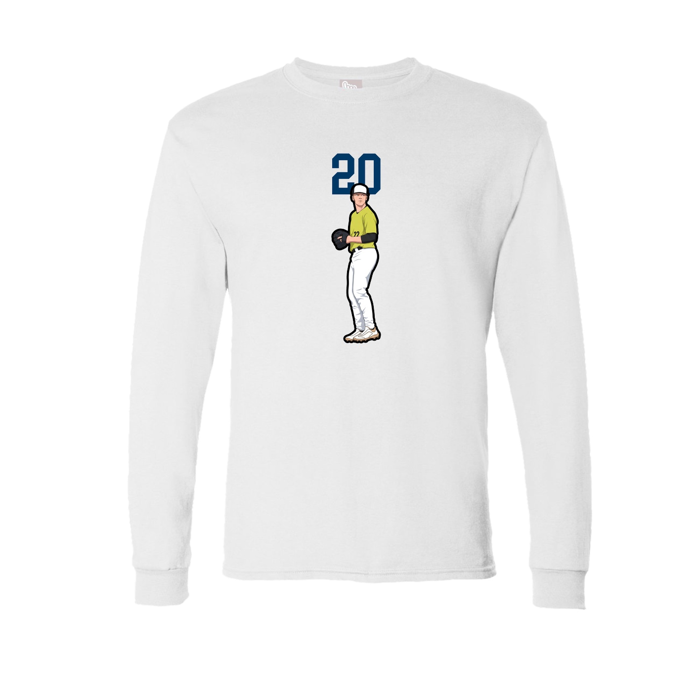 Long Sleeve Tee — Number Top in White