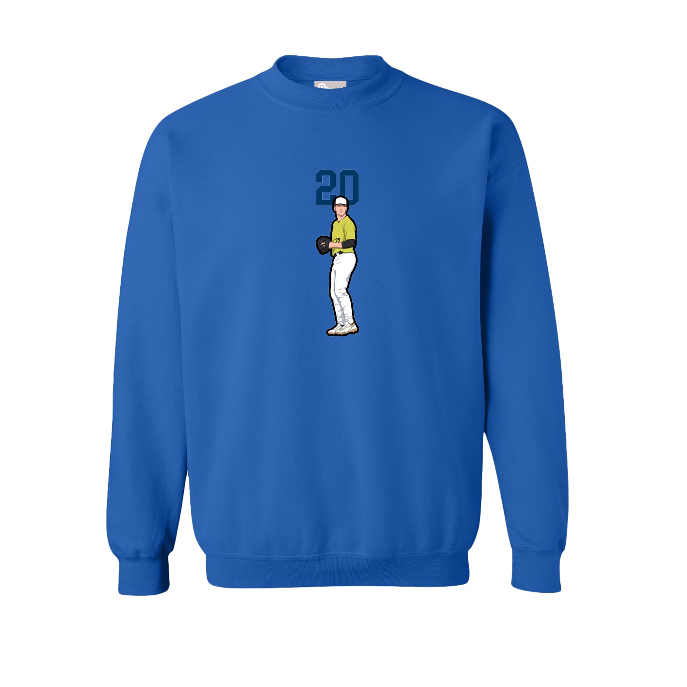 Fleece Crew — Number Top in Royal