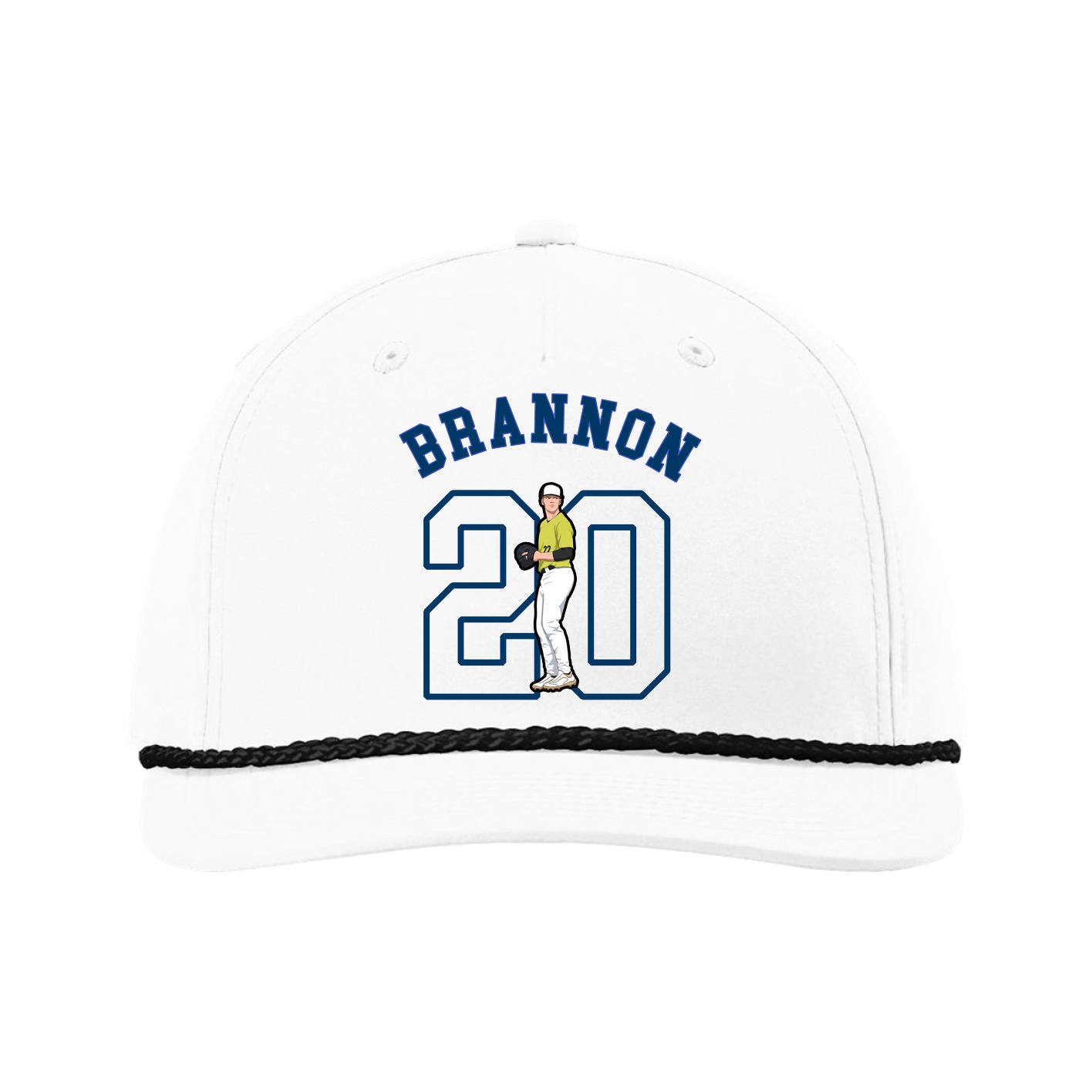 Five-Panel Classic Rope Cap — Shirsey Arch in White