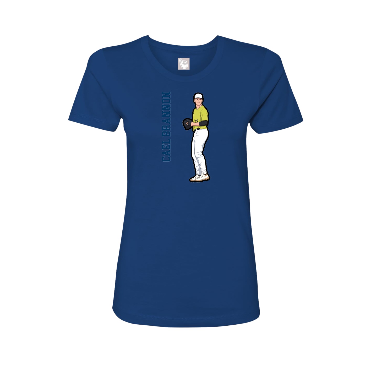 Womens Tee — Name Vertical in Royal