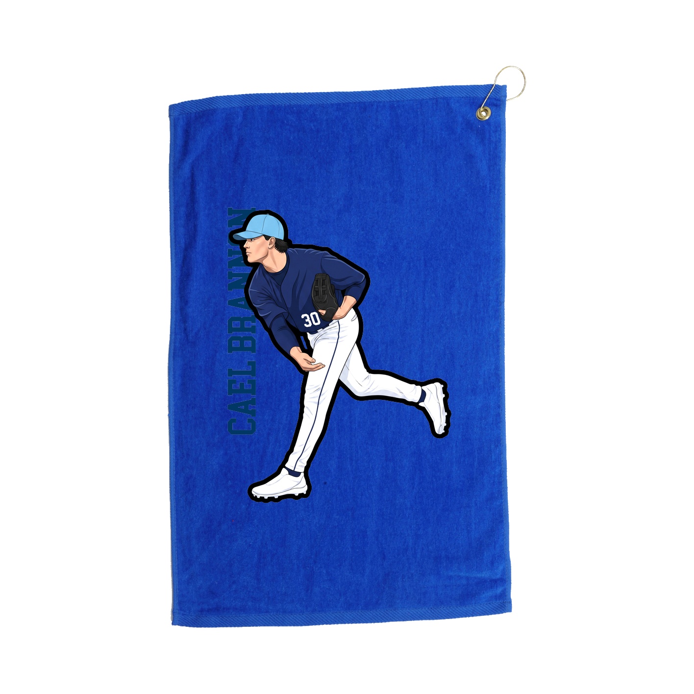 Golf Towel — Name Vertical in Royal