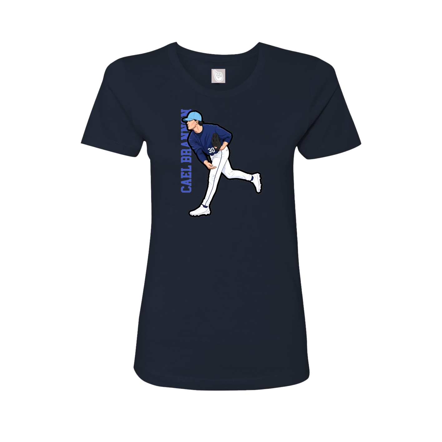 Womens Tee — Name Vertical in Navy