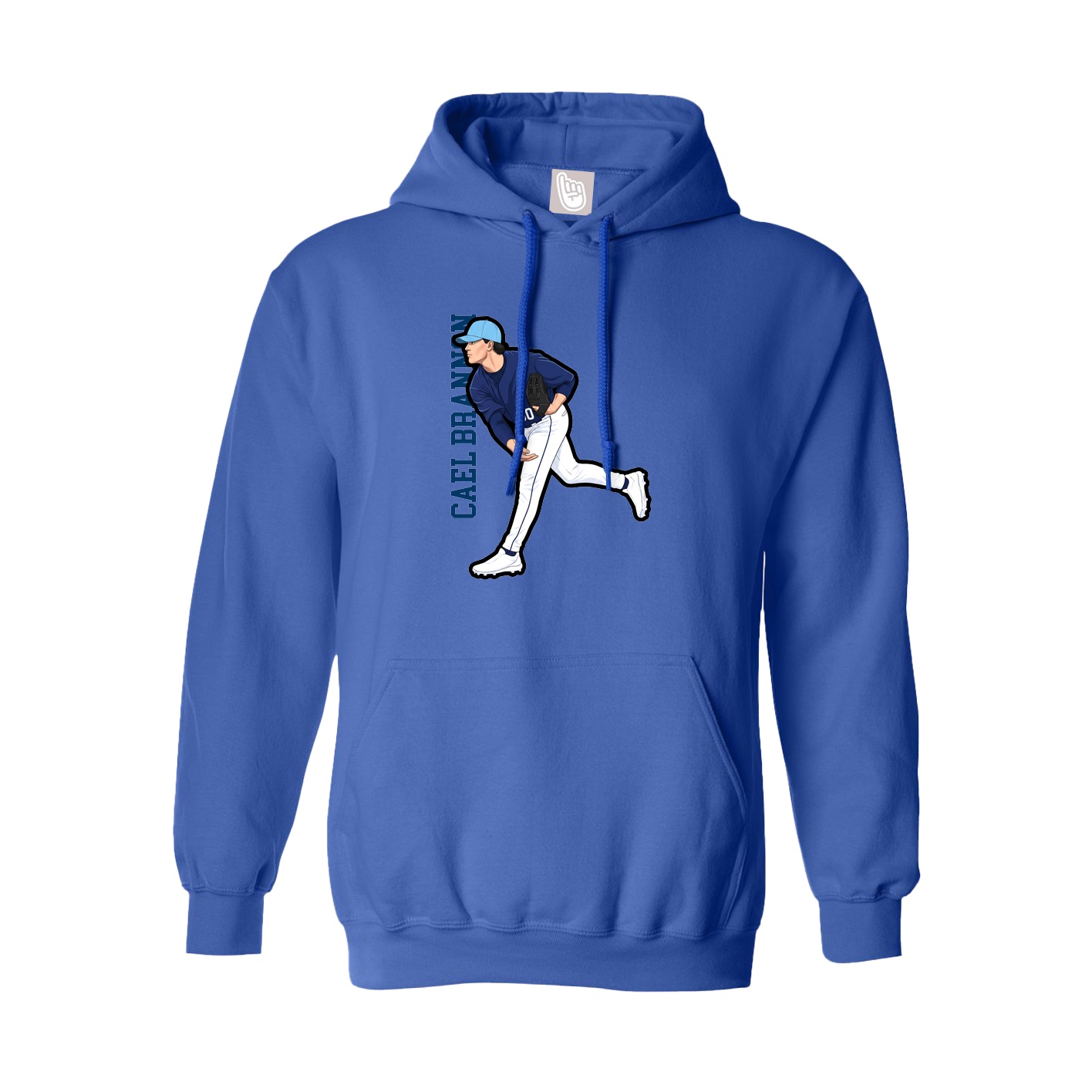 Hoodie — Name Vertical in Royal