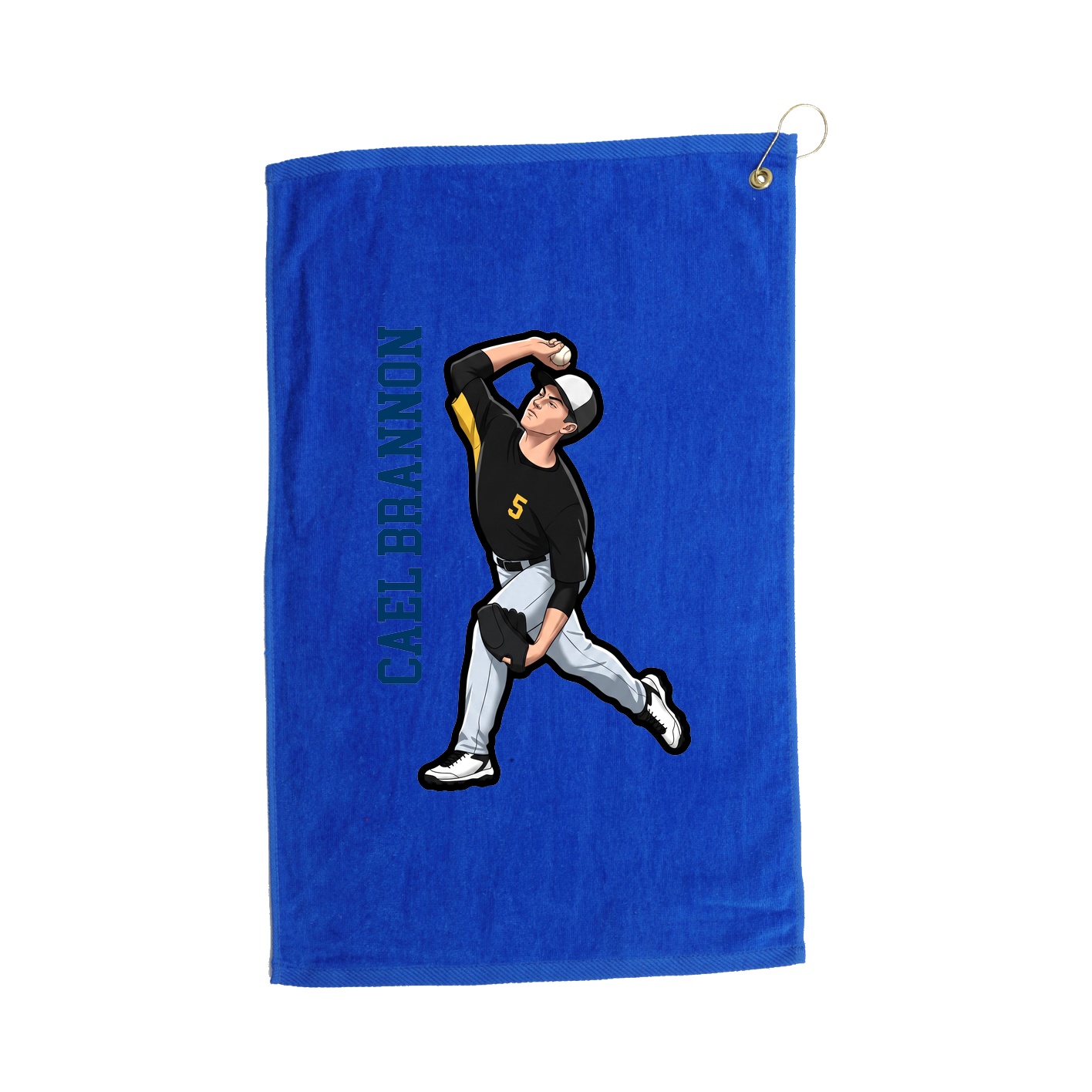 Golf Towel — Name Vertical in Royal