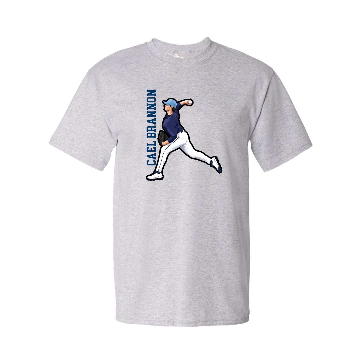 Tee — Name Vertical in Grey