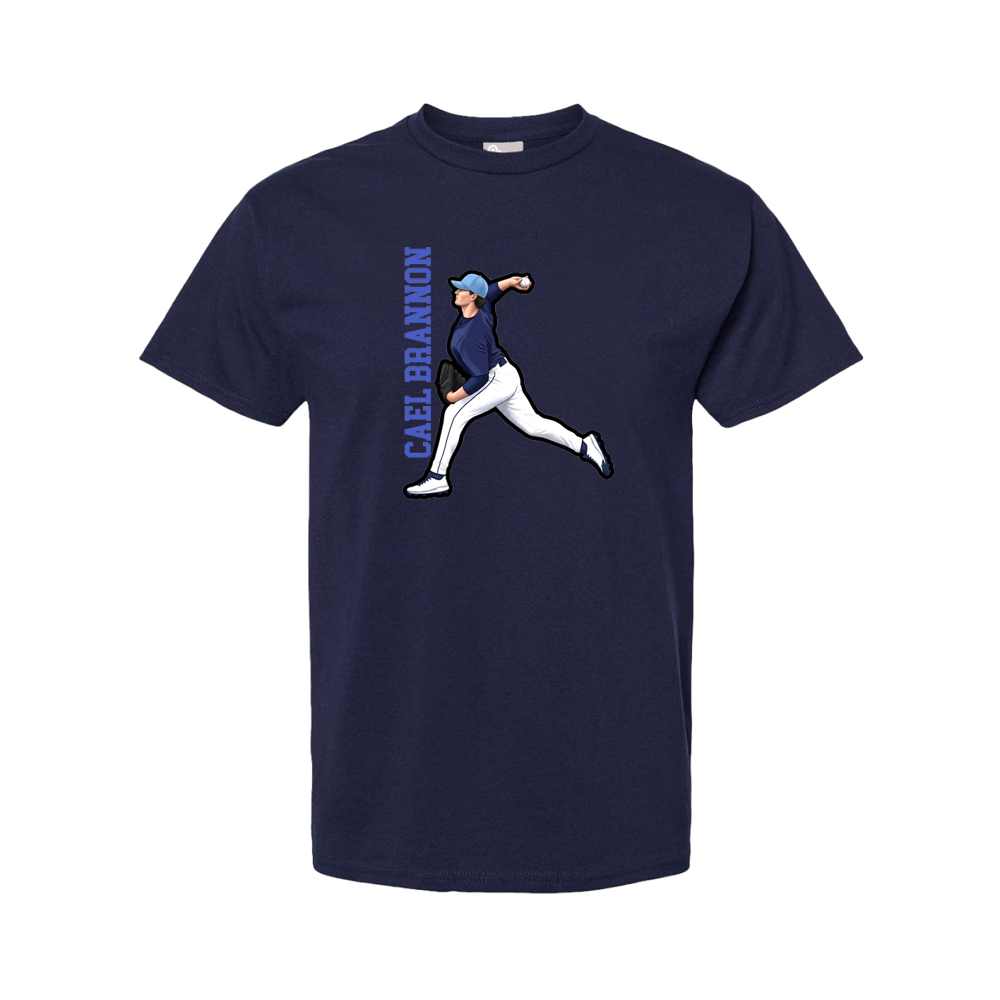 Youth Tee — Name Vertical in Navy