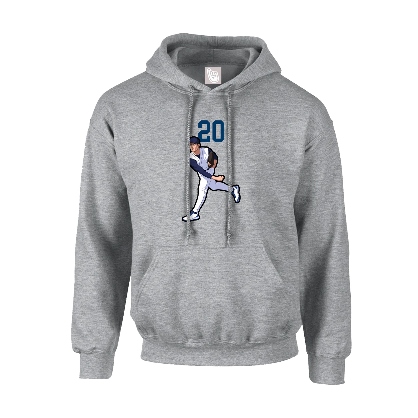 Youth Hoodie — Number Top in Grey