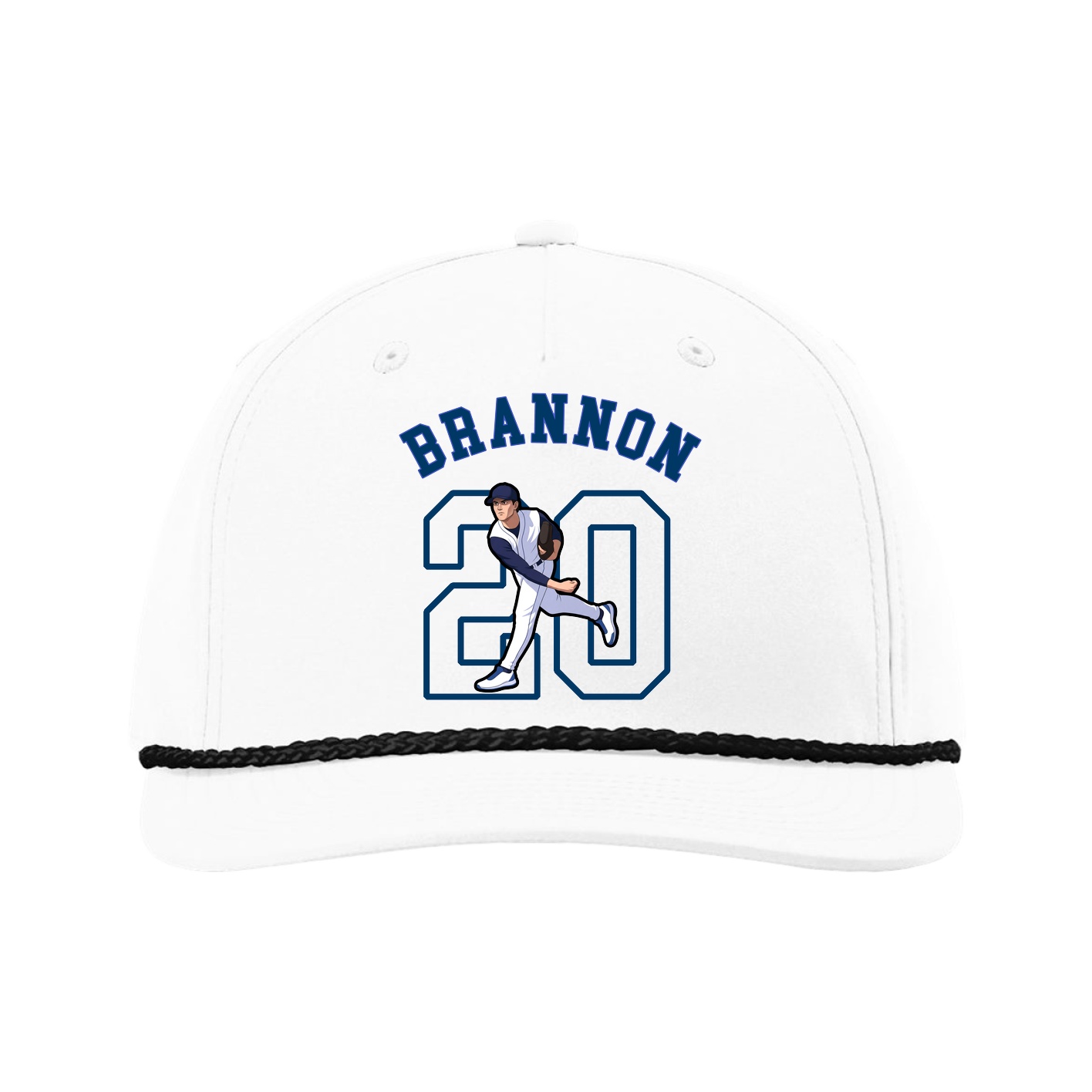 Five-Panel Classic Rope Cap — Shirsey Arch in White