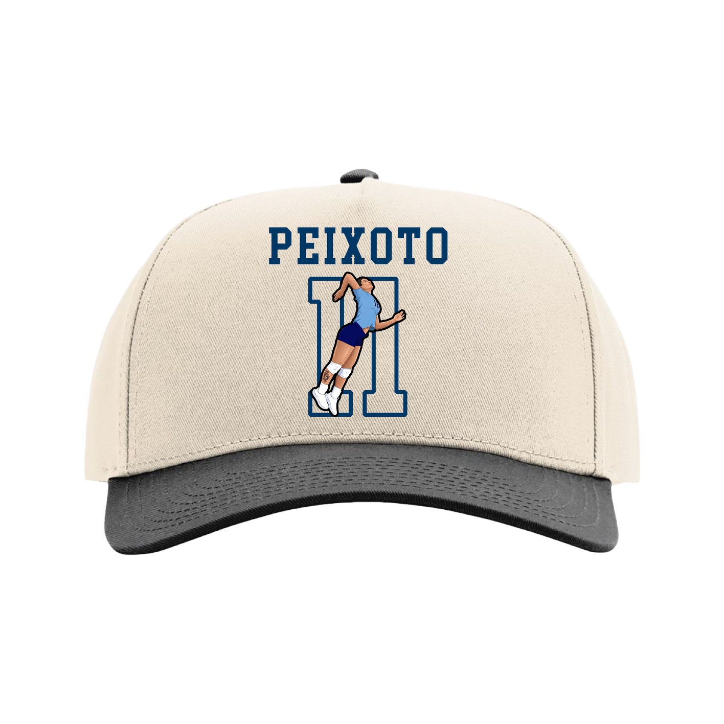 Full Fabric Five-Panel Champ Cap — Shirsey in Cream/Black