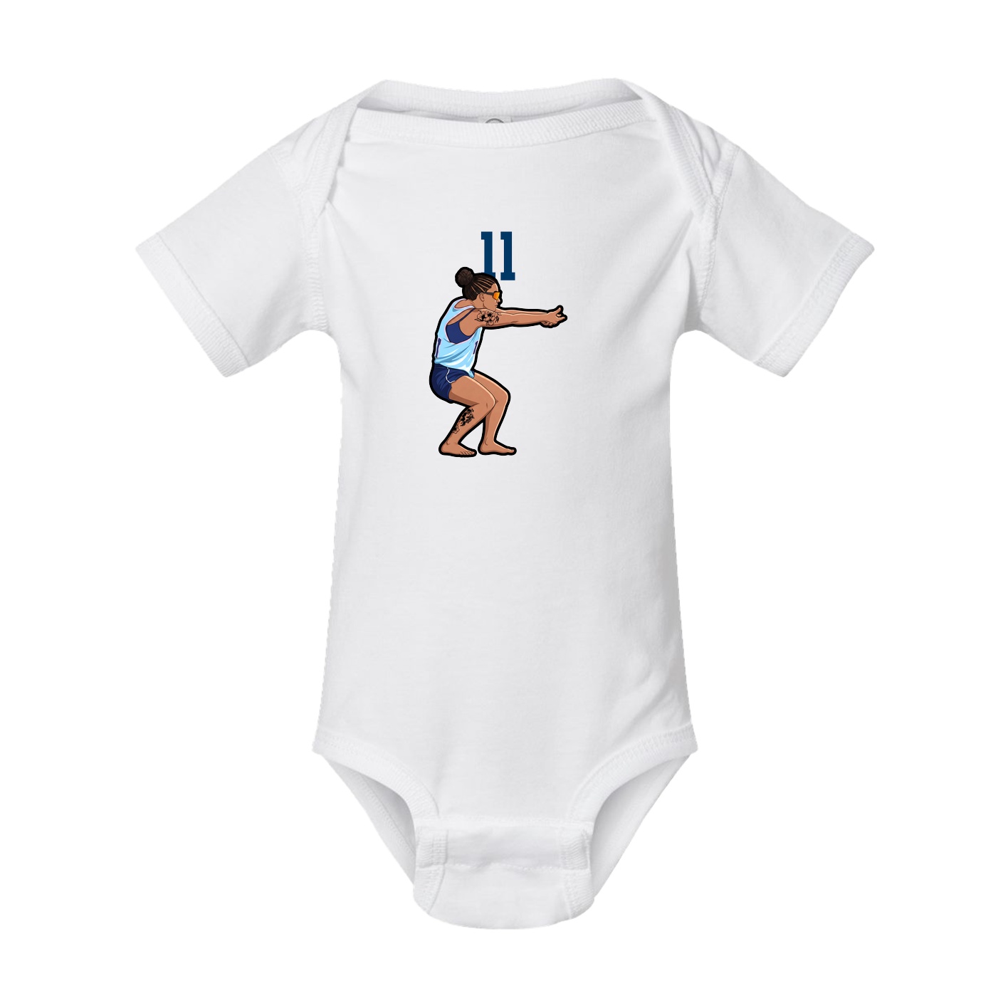 Baby Onesie — Number Top in White