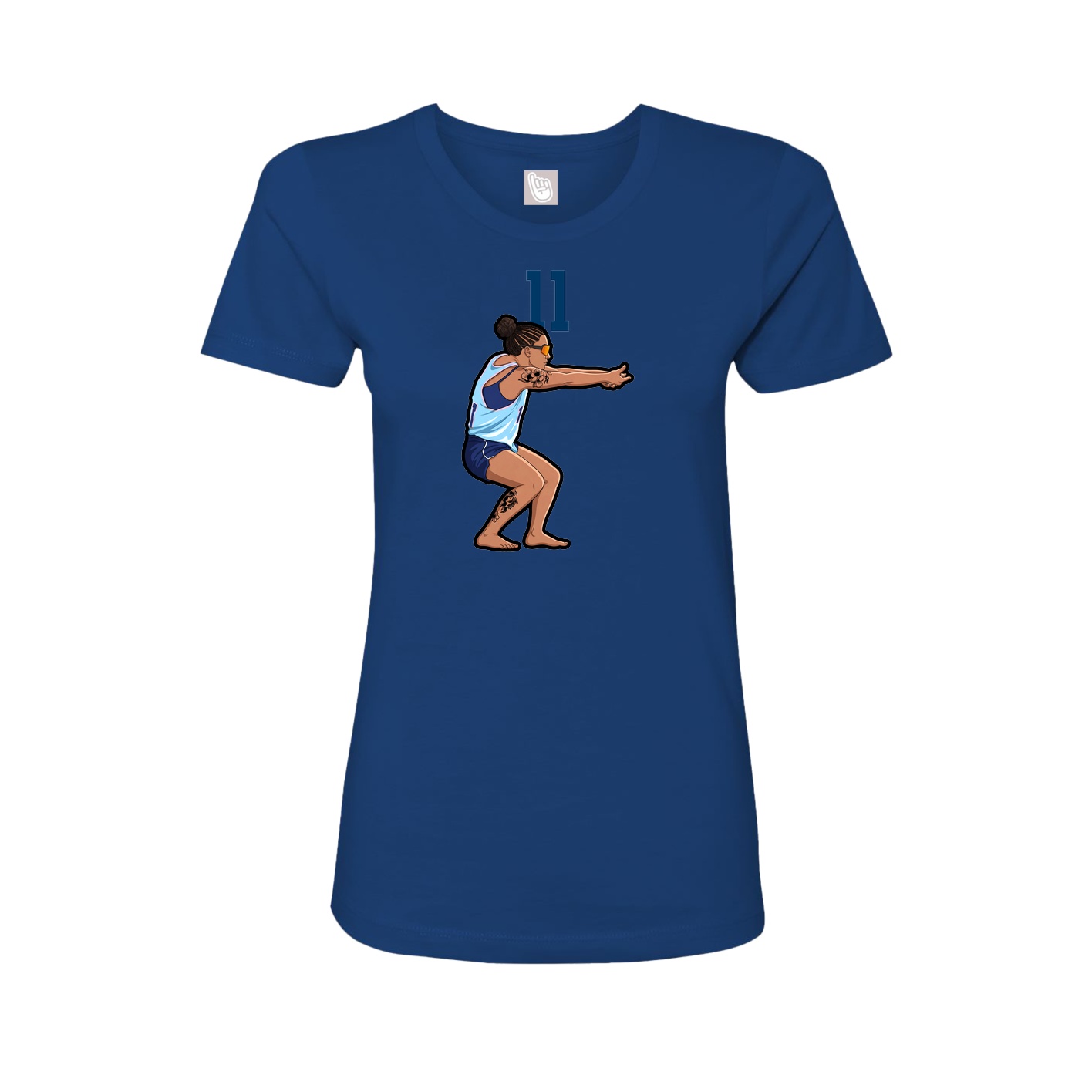 Womens Tee — Number Top in Royal
