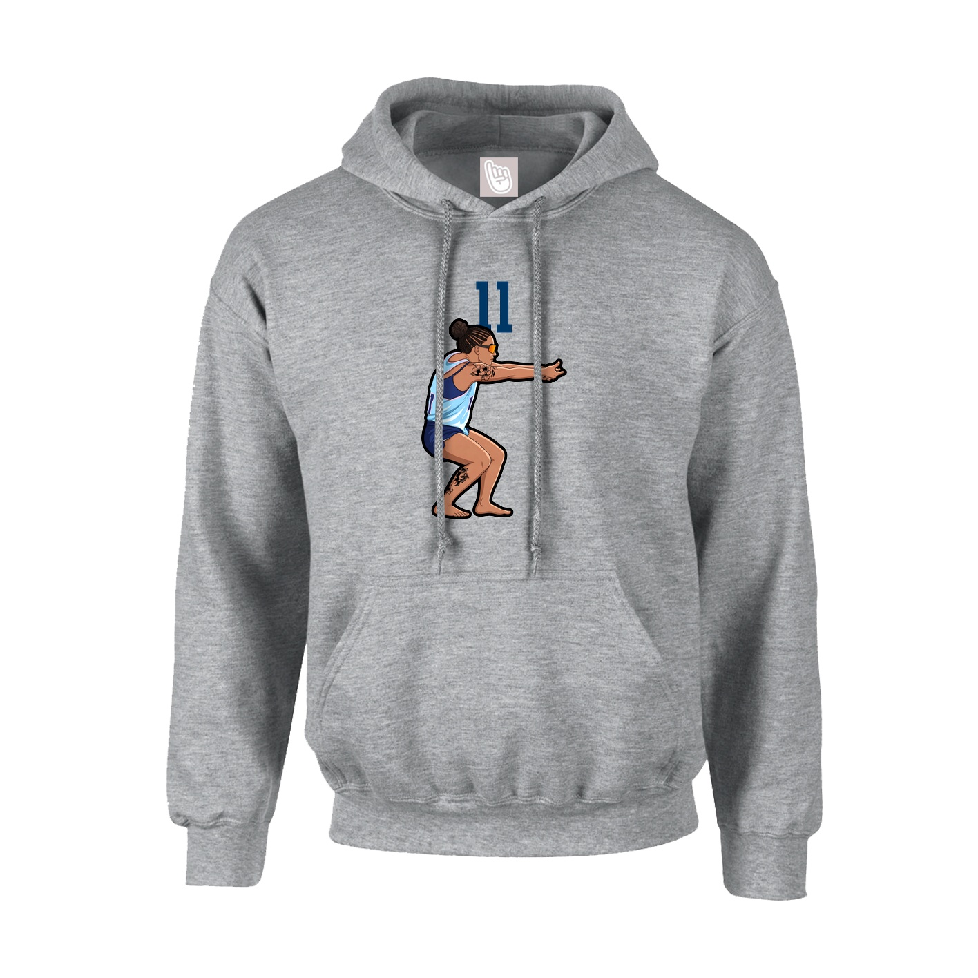 Hoodie — Number Top in Grey