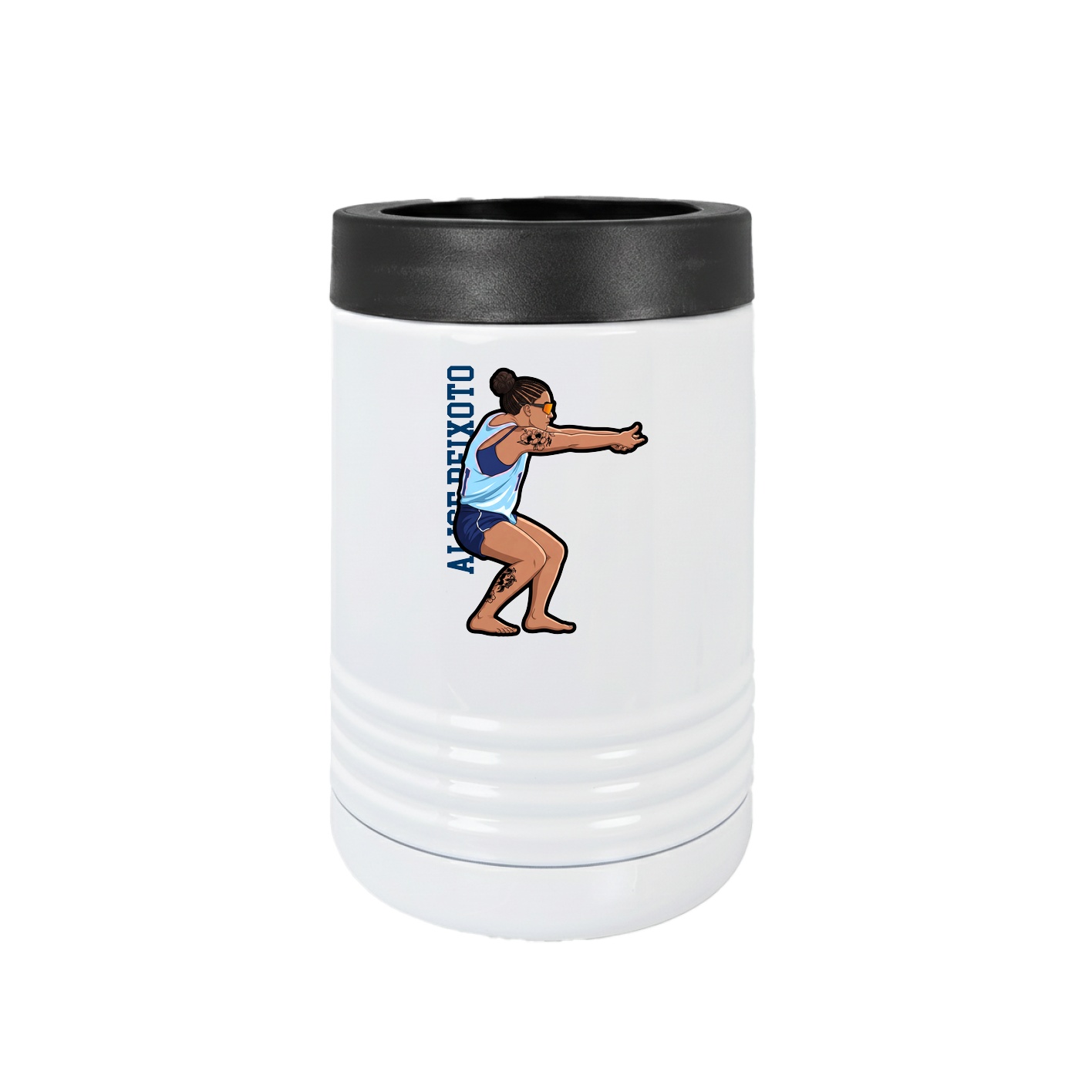 Beverage Holder — Name Vertical in White