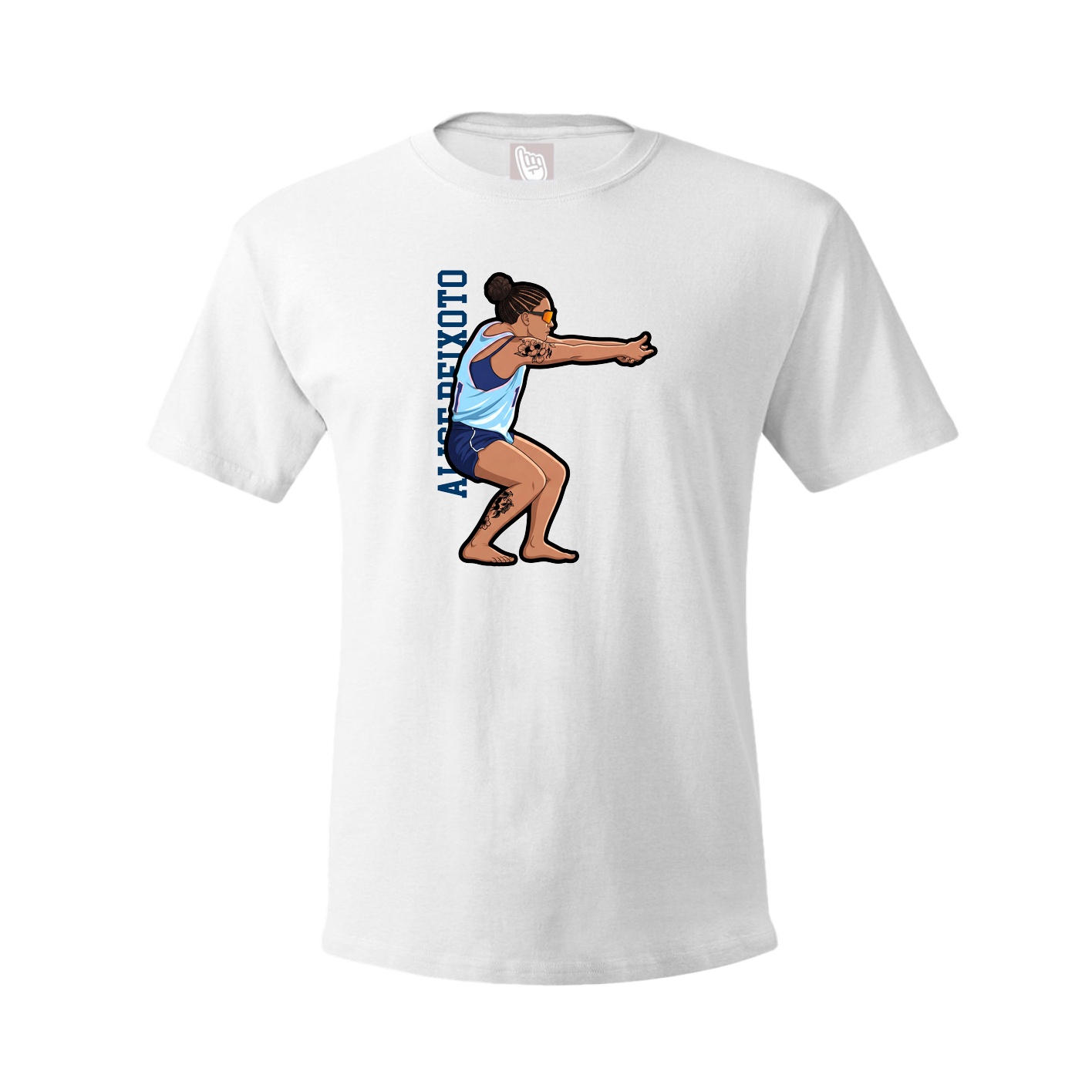 Tee — Name Vertical in White