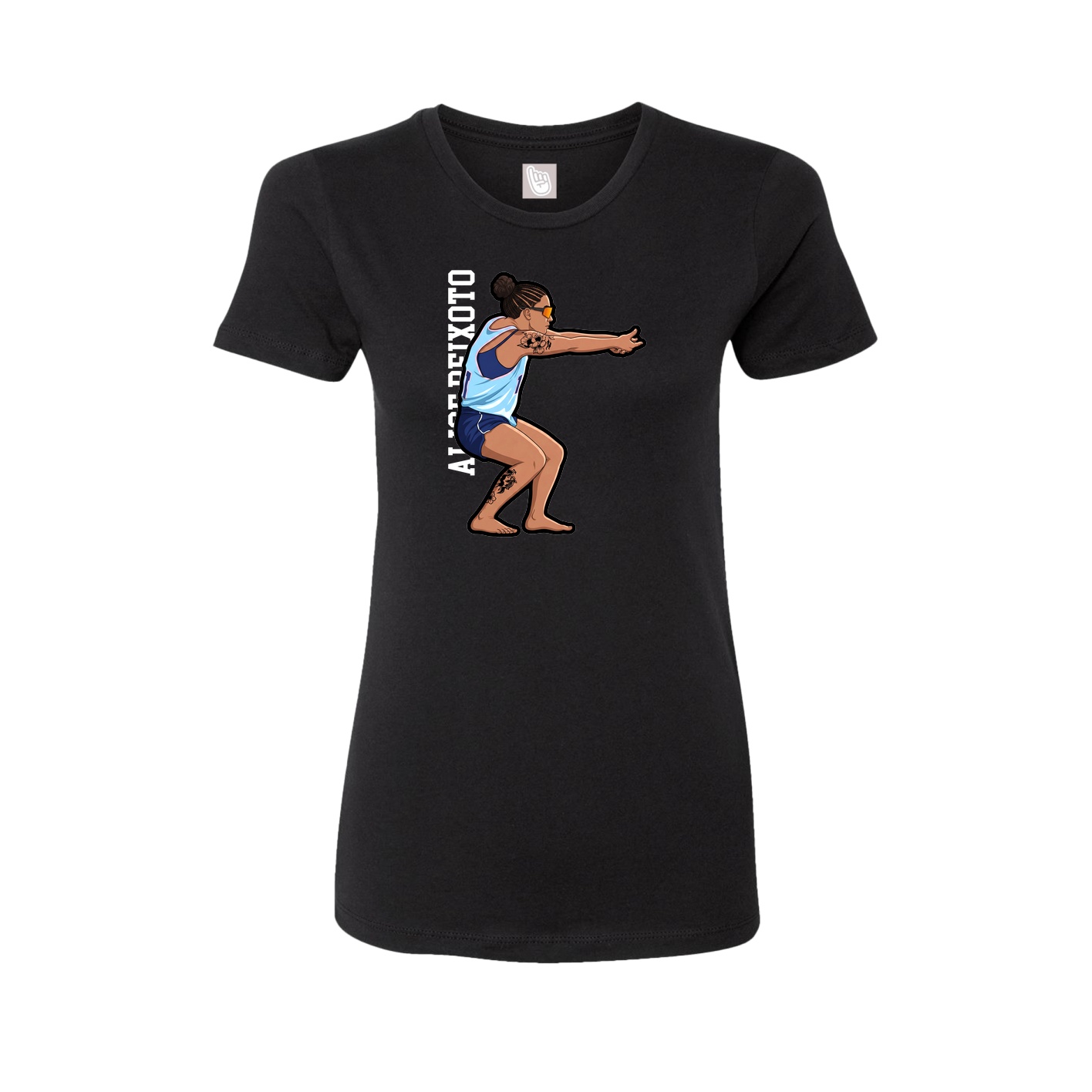 Womens Tee — Name Vertical in Black