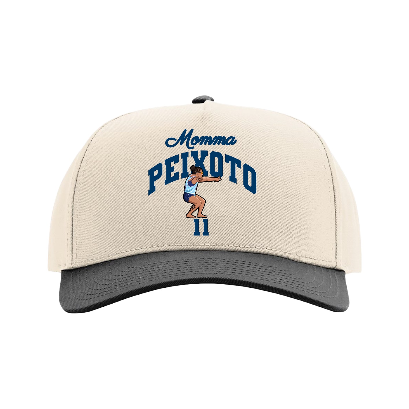 Full Fabric Five-Panel Champ Cap — Mothers Day Arch in Cream/Black
