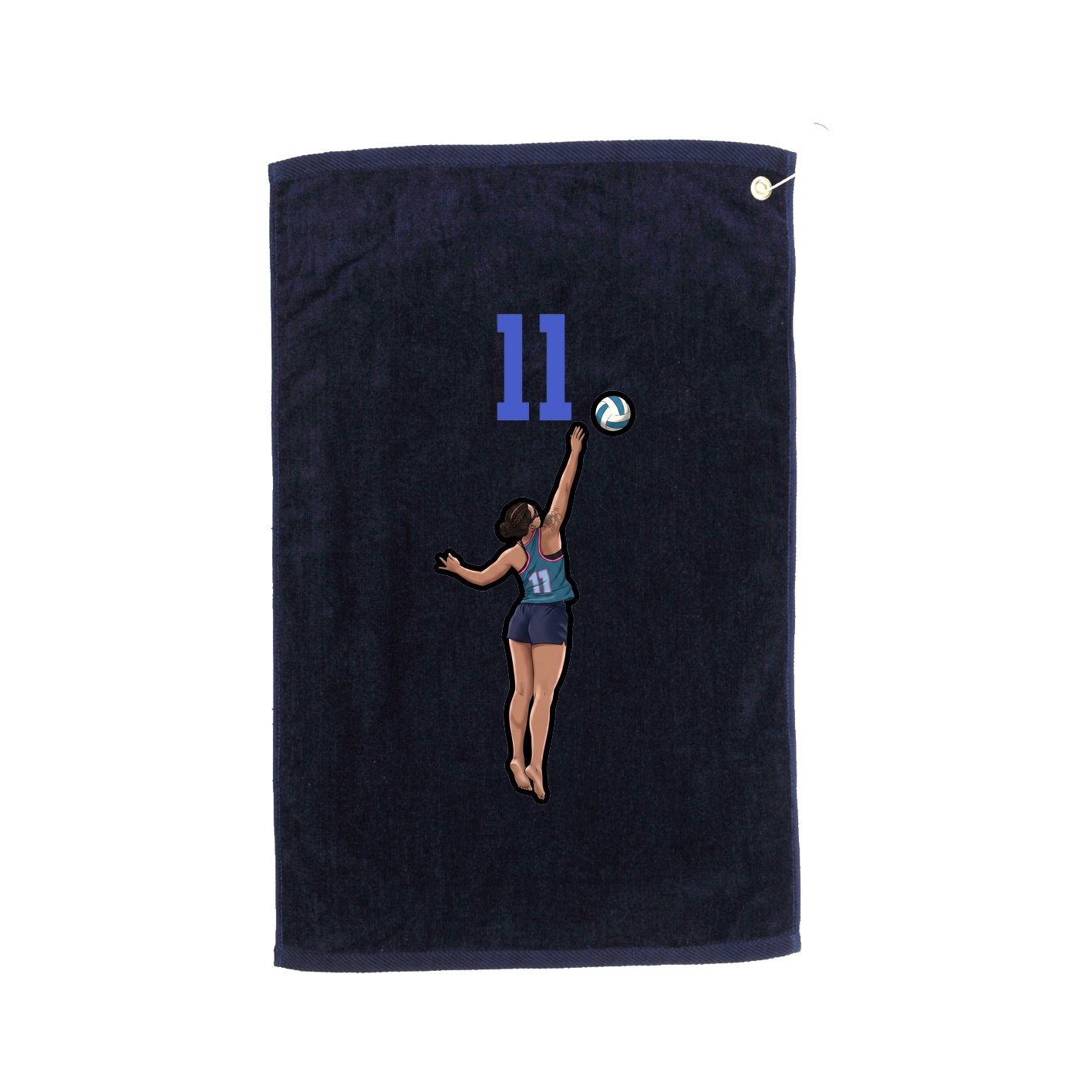 Golf Towel — Number Top in Navy
