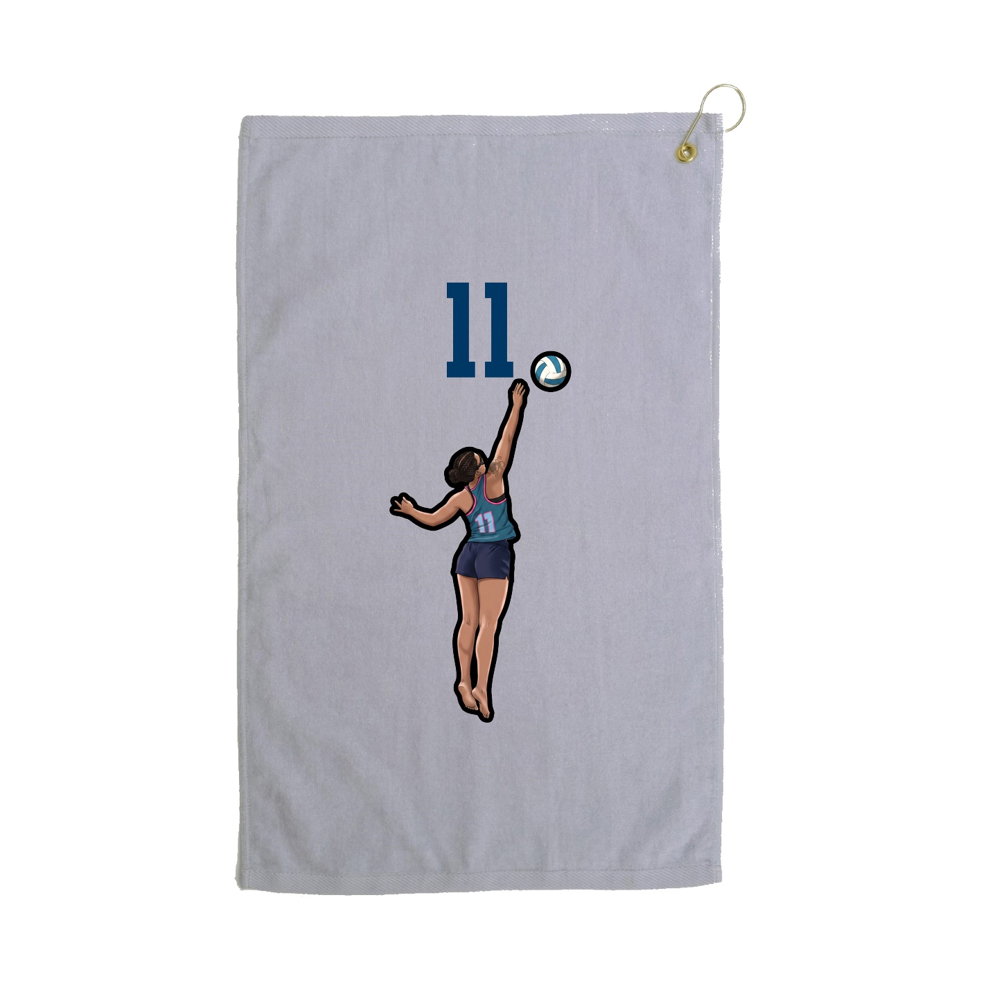 Golf Towel — Number Top in Grey