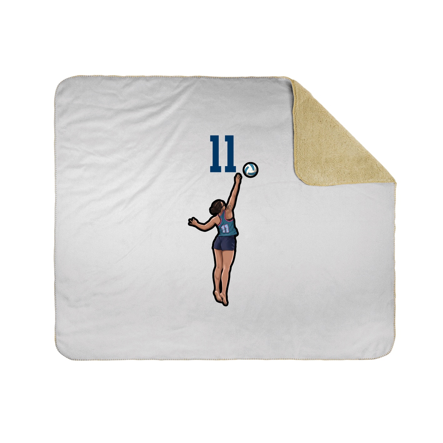 Throw Blanket — Number Top in White