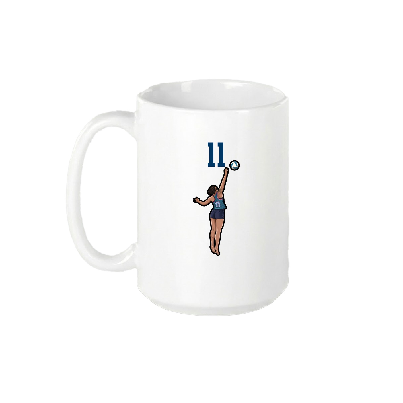 15oz Coffee Mug — Number Top in White