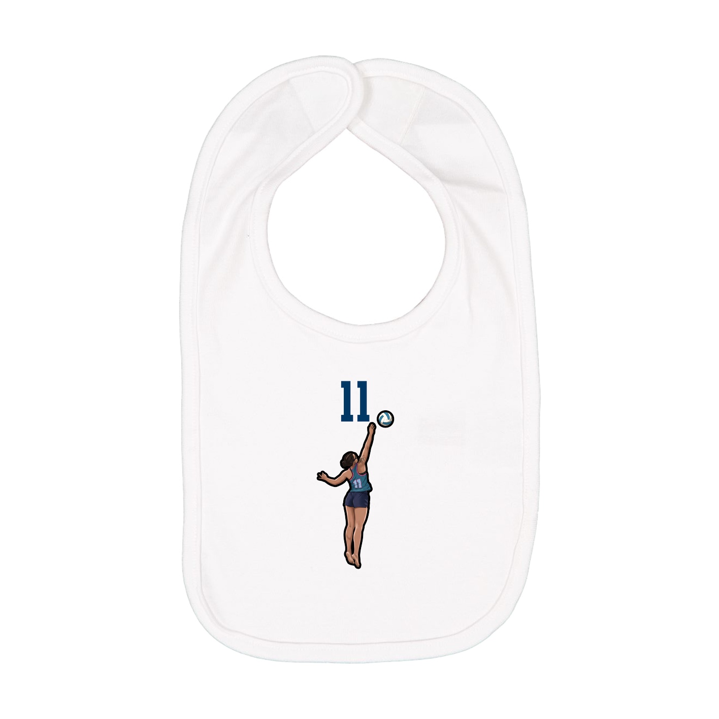Infant Bib — Number Top in White