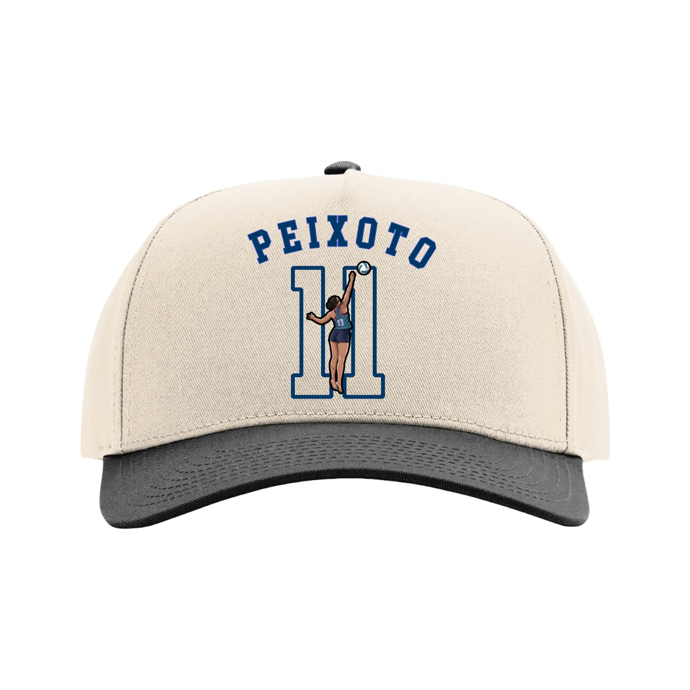 Full Fabric Five-Panel Champ Cap — Shirsey Arch in Cream/Black