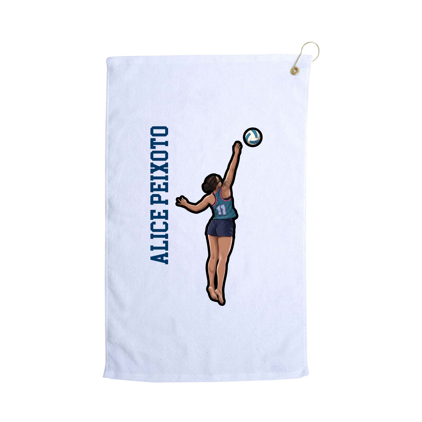 Golf Towel — Name Vertical in White