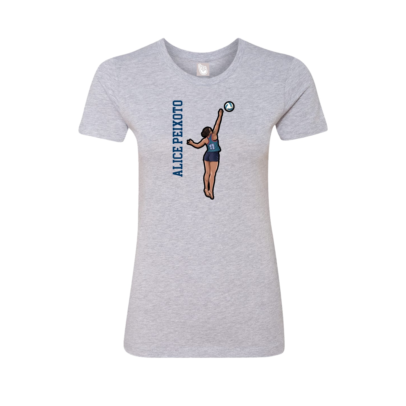 Womens Tee — Name Vertical in Grey