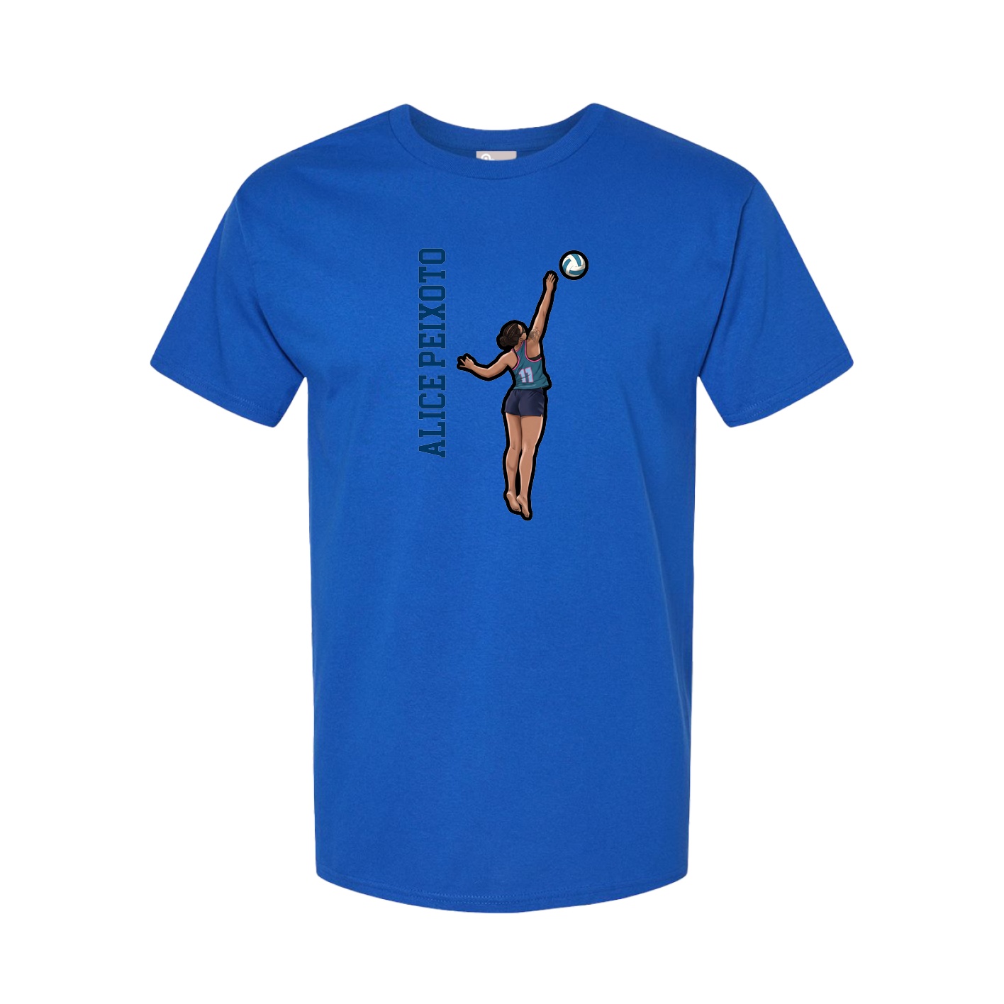 Youth Tee — Name Vertical in Royal
