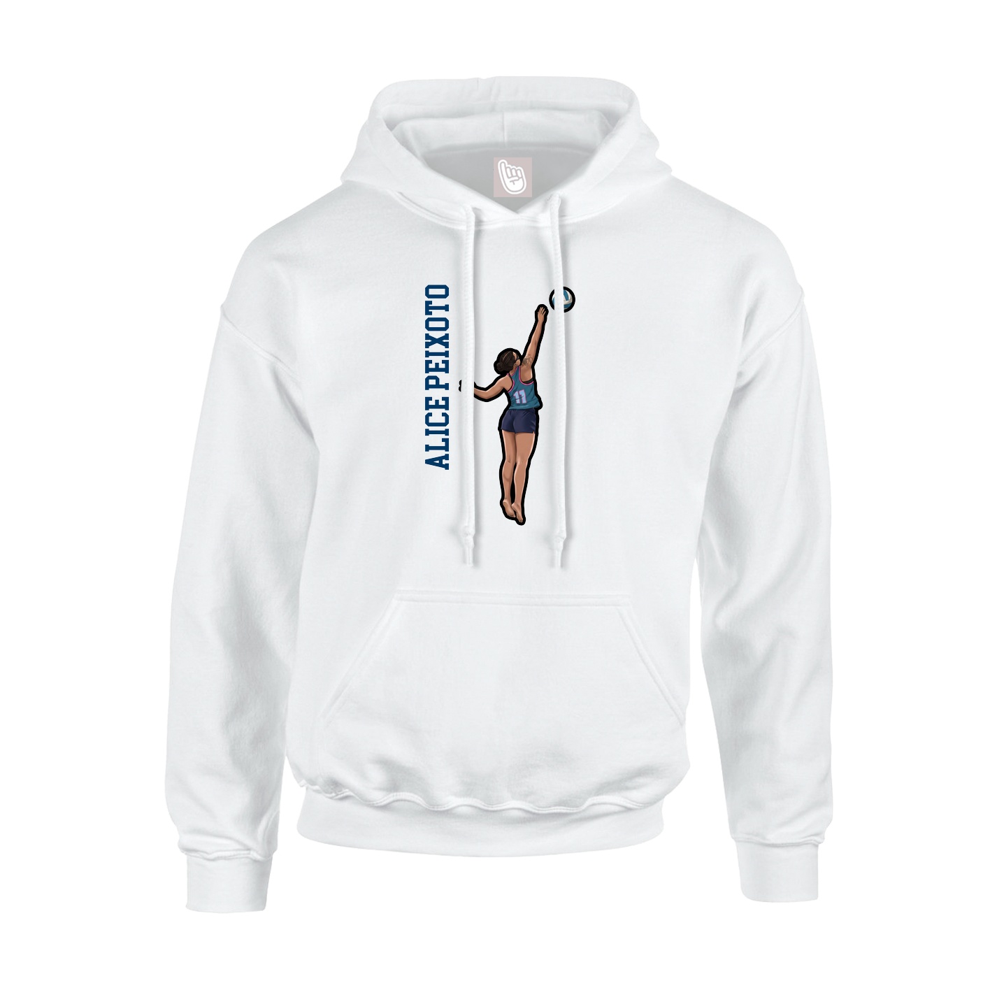 Youth Hoodie — Name Vertical in White