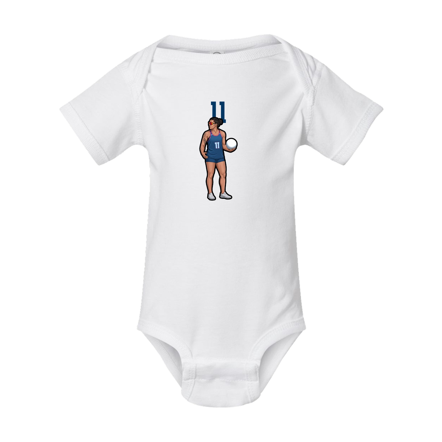 Baby Onesie — Number Top in White