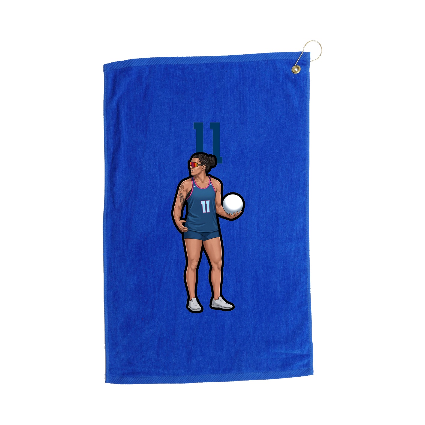 Golf Towel — Number Top in Royal