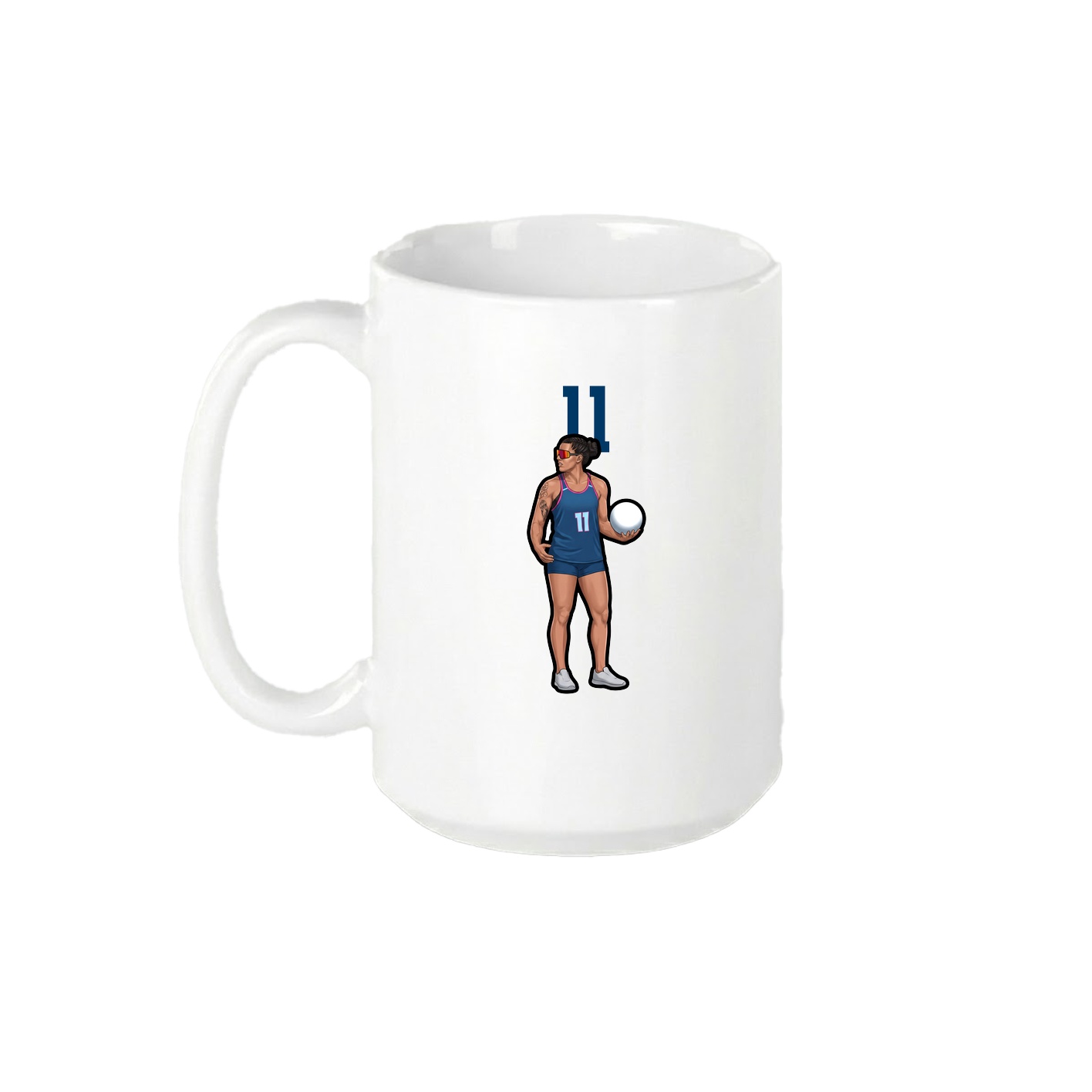 15oz Coffee Mug — Number Top in White