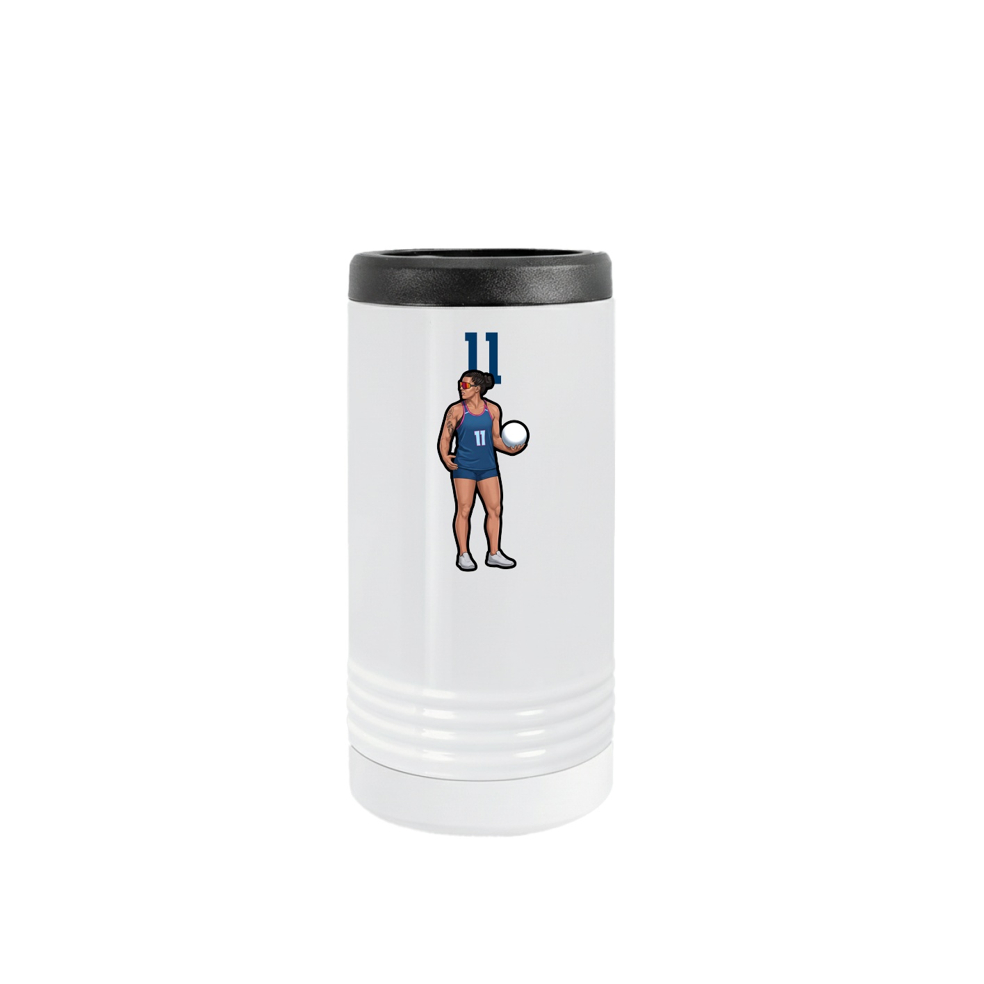 Slim Beverage Holder — Number Top in White