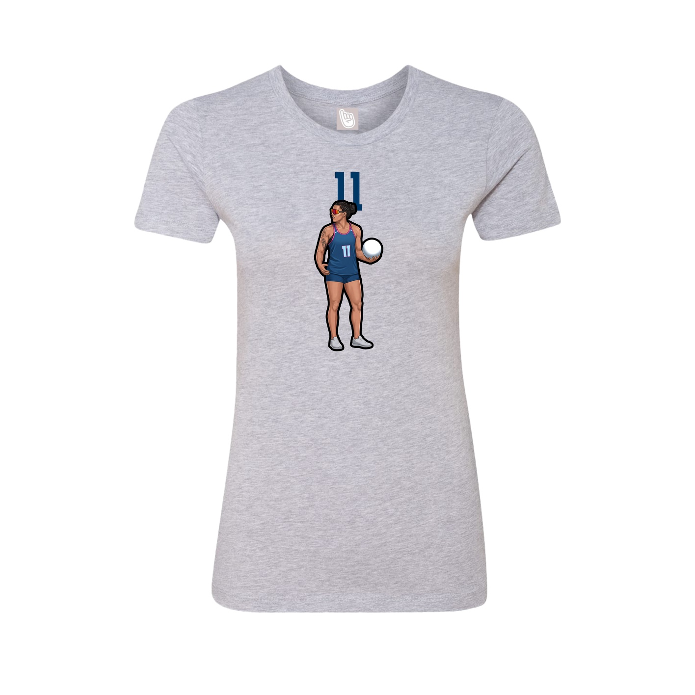 Womens Tee — Number Top in Grey