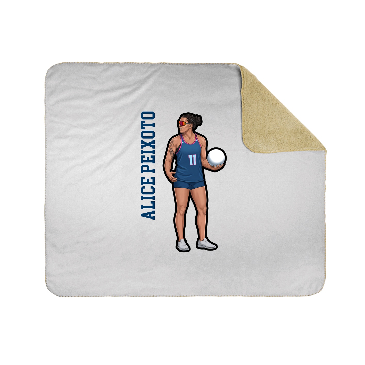 Throw Blanket — Name Vertical in White