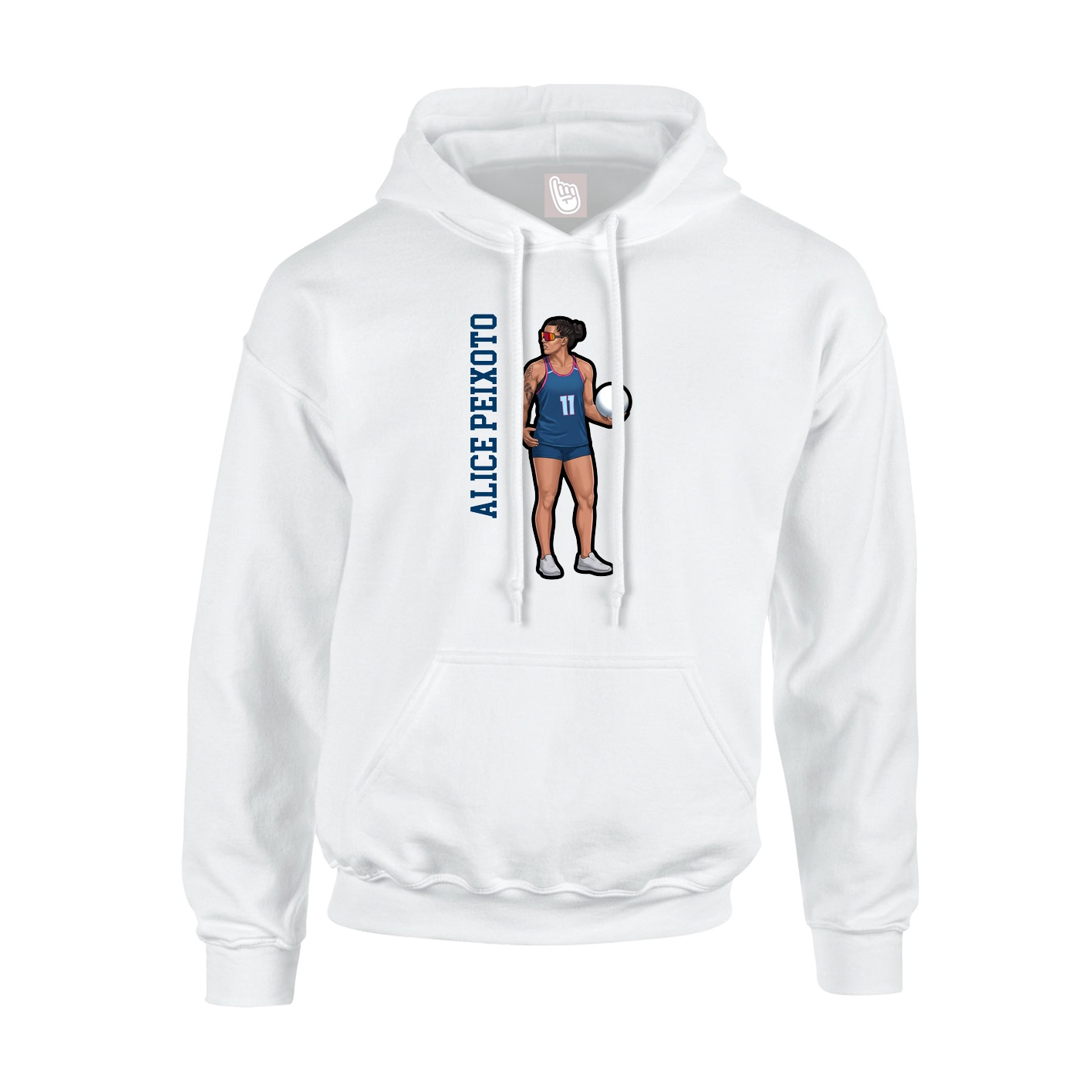 Youth Hoodie — Name Vertical in White