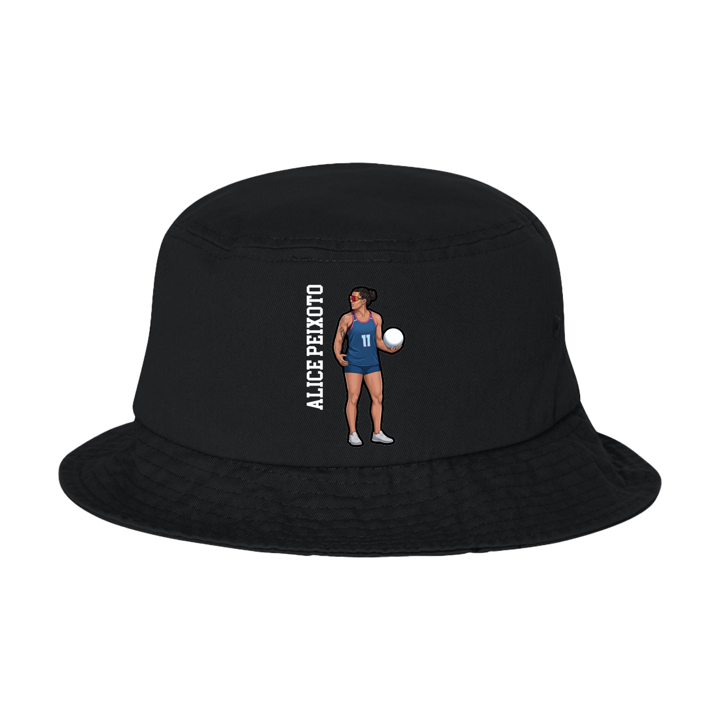 Bucket Cap — Name Vertical in Black