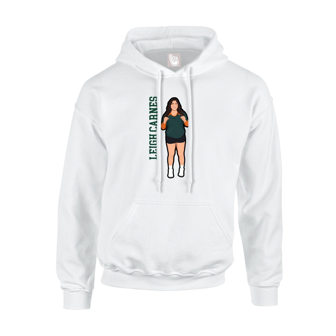 Hoodie — Name Vertical in White