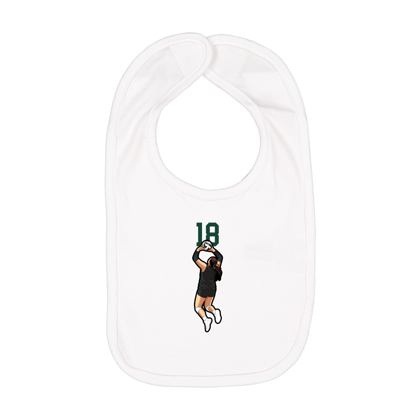 Infant Bib — Number Top in White