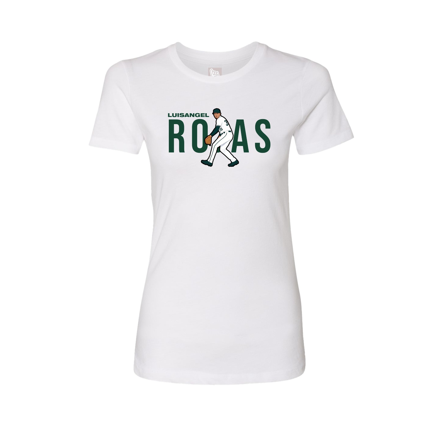 Fitted Women's Tee — Player Name in White