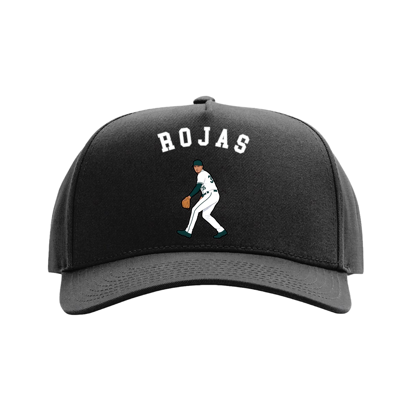 Full Fabric Five-Panel Champ Cap — Shirsey Arch in Black