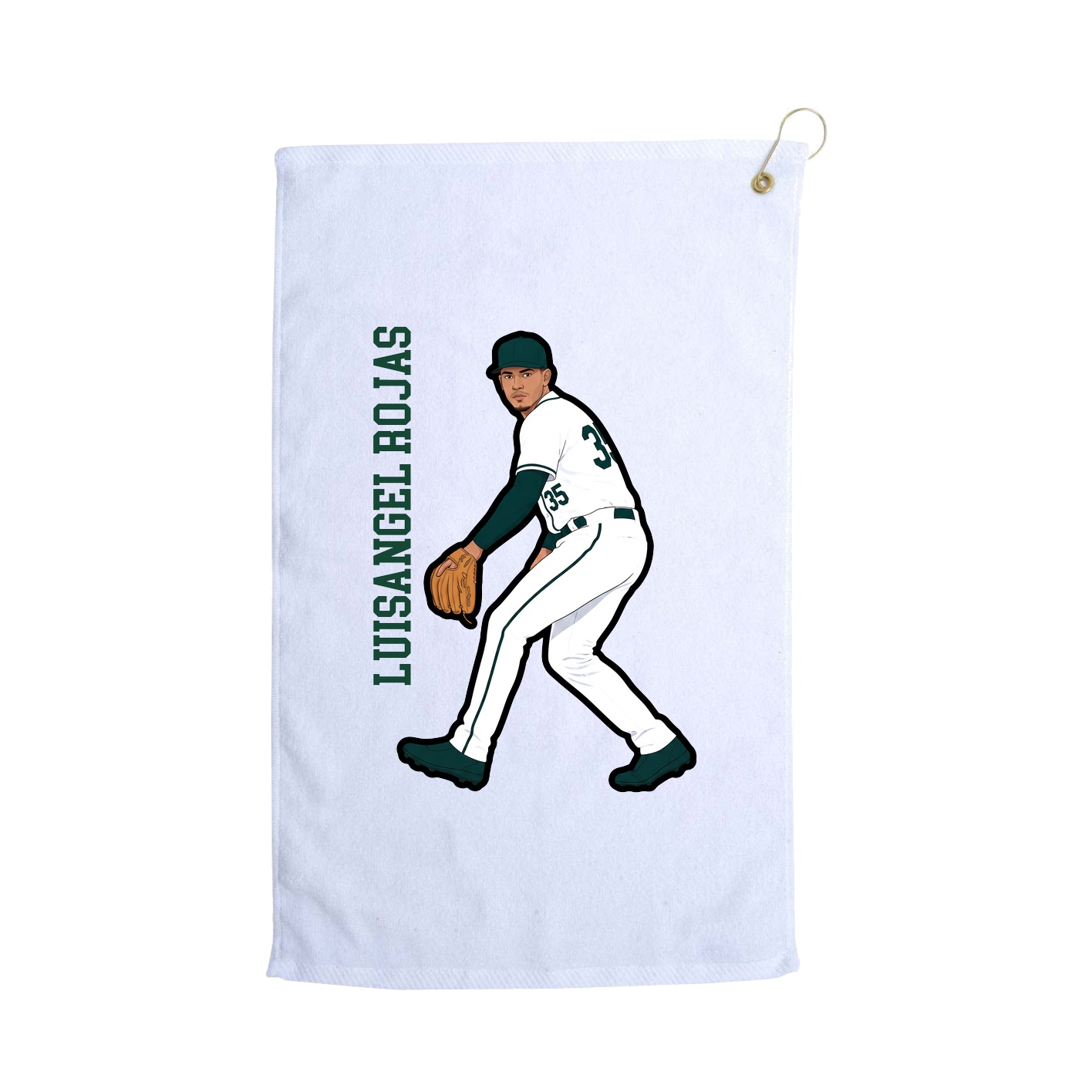 Golf Towel — Name Vertical in White