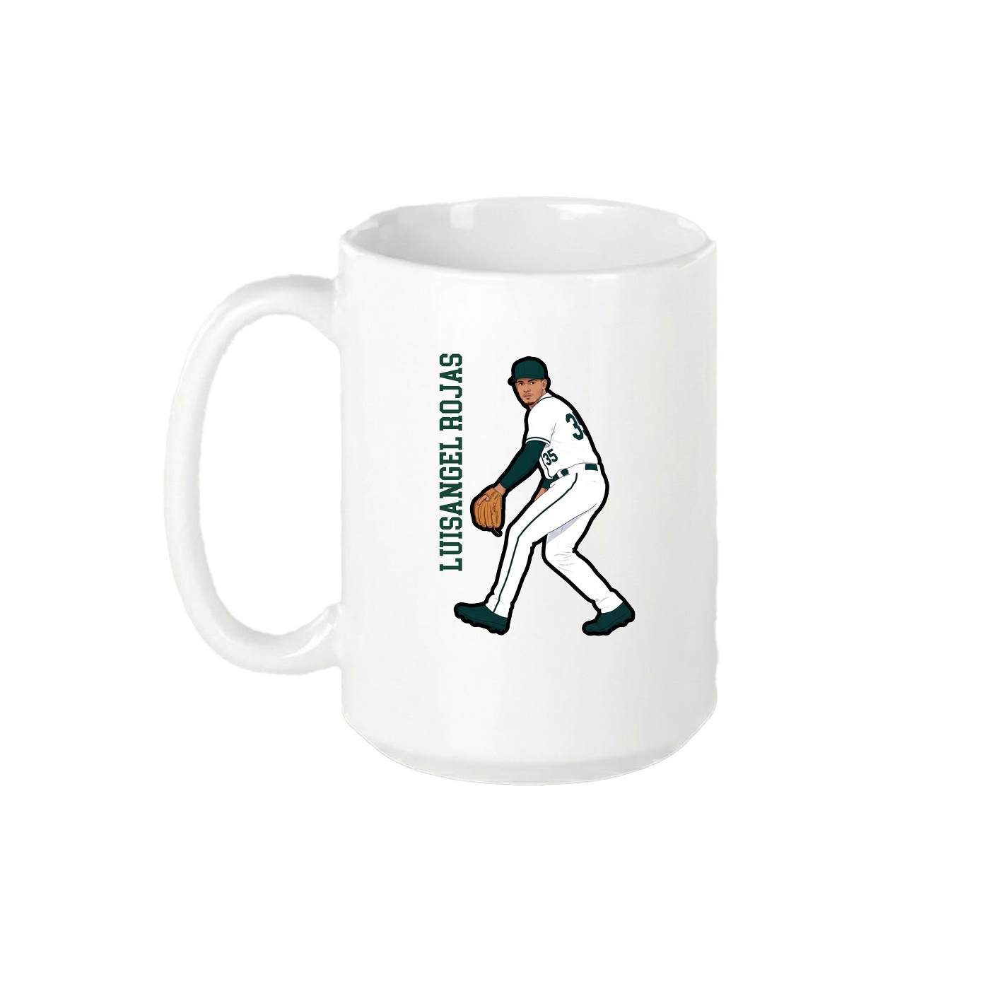 15oz Coffee Mug — Name Vertical in White