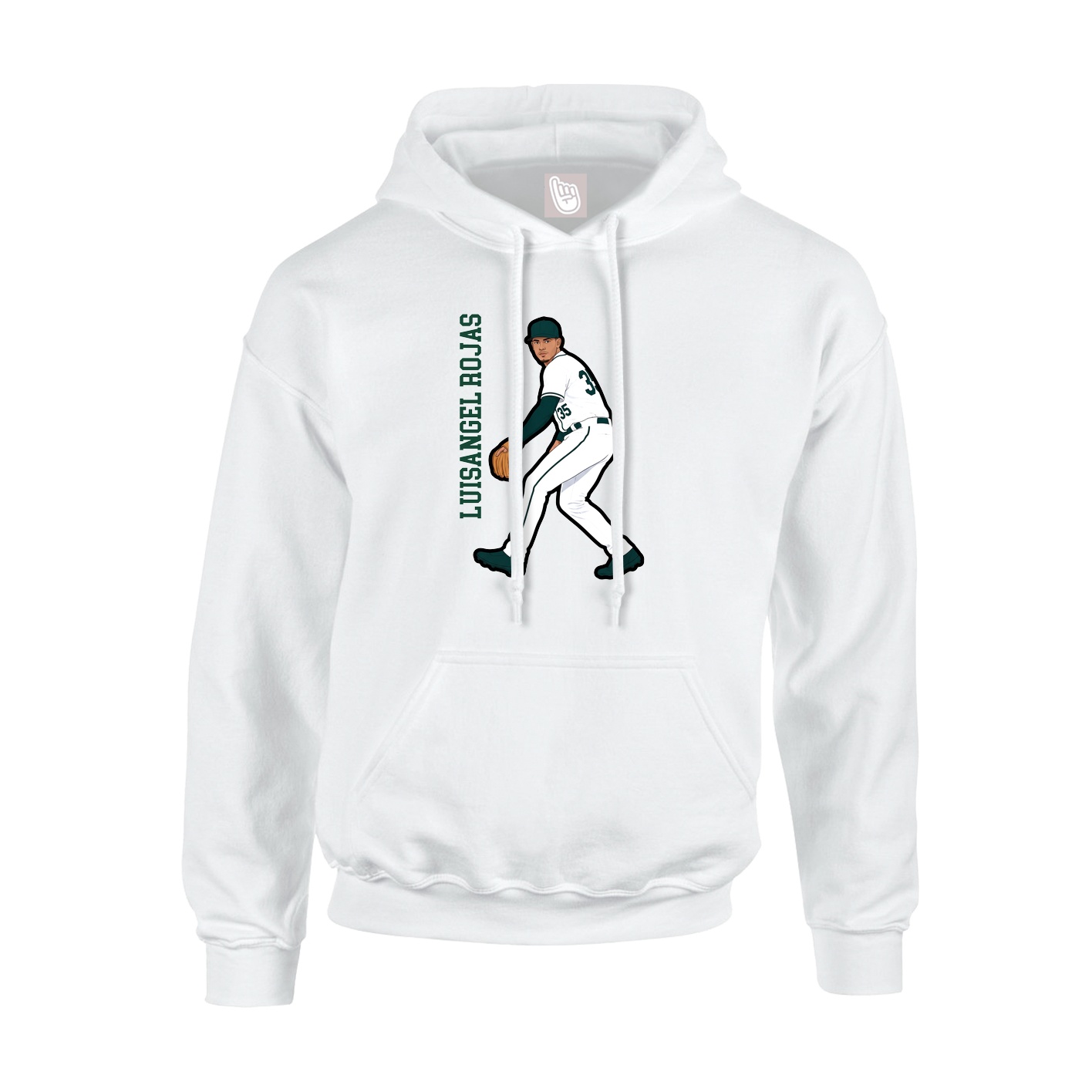 Youth Hoodie — Name Vertical in White
