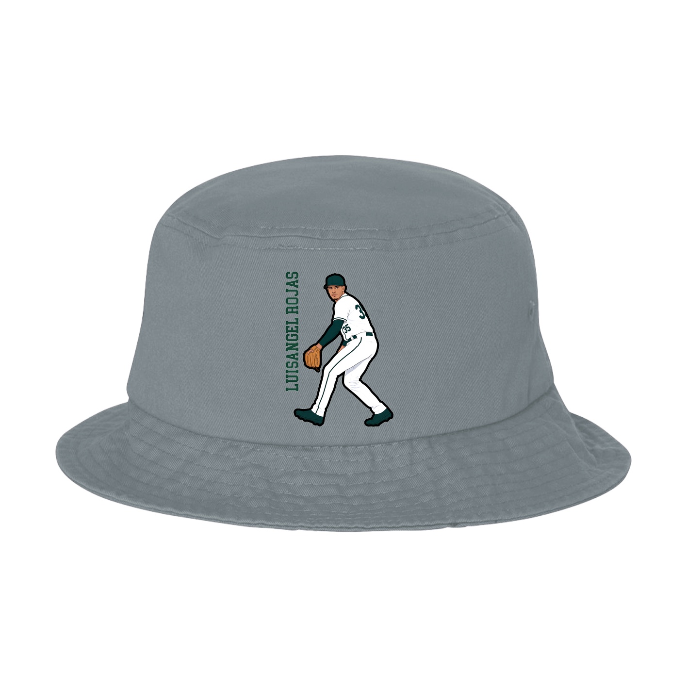 Bucket Cap — Name Vertical in Grey